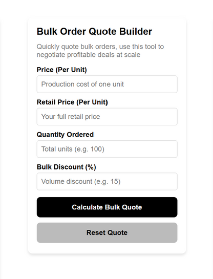 Bulk Order Quote Builder Calculator Widget Plugin