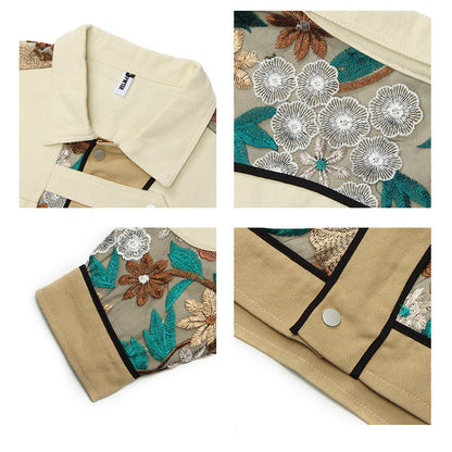 Embroidered Floral Panel Jacket