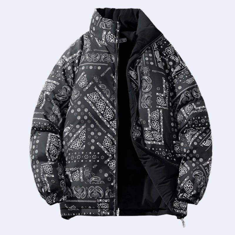 Double-Sided Bandana Puffer Jacket - RUN THE STREETS COLLABORATIVE