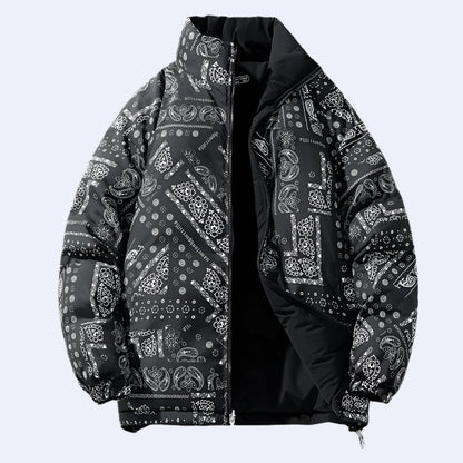 Double-Sided Bandana Puffer Jacket - RUN THE STREETS COLLABORATIVE