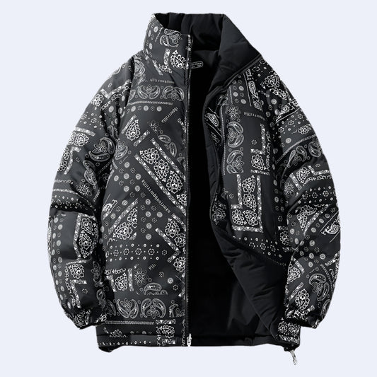 Double-Sided Bandana Puffer Jacket - RUN THE STREETS COLLABORATIVE