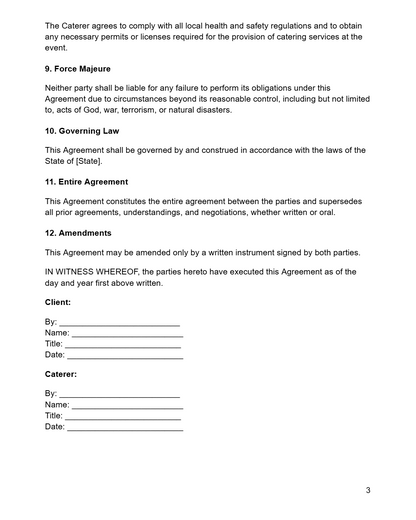 Catering Agreement - RUN THE STREETS COLLABORATIVE