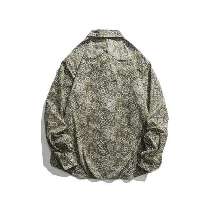 Bandana Print Button-Up Shirt