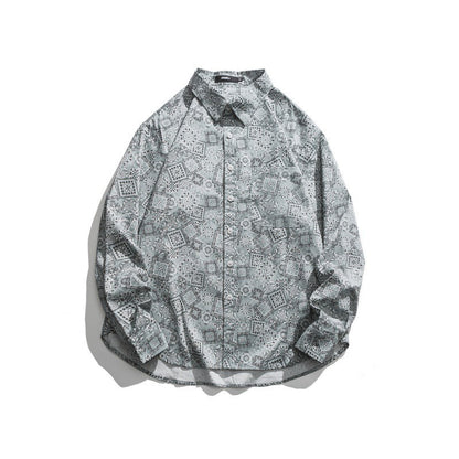 Bandana Print Button-Up Shirt