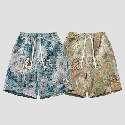 Daisy Tapestry Drawstring Shorts