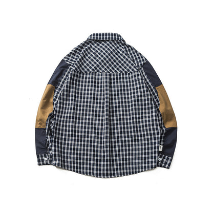 Patchwork Plaid Utility Shirt