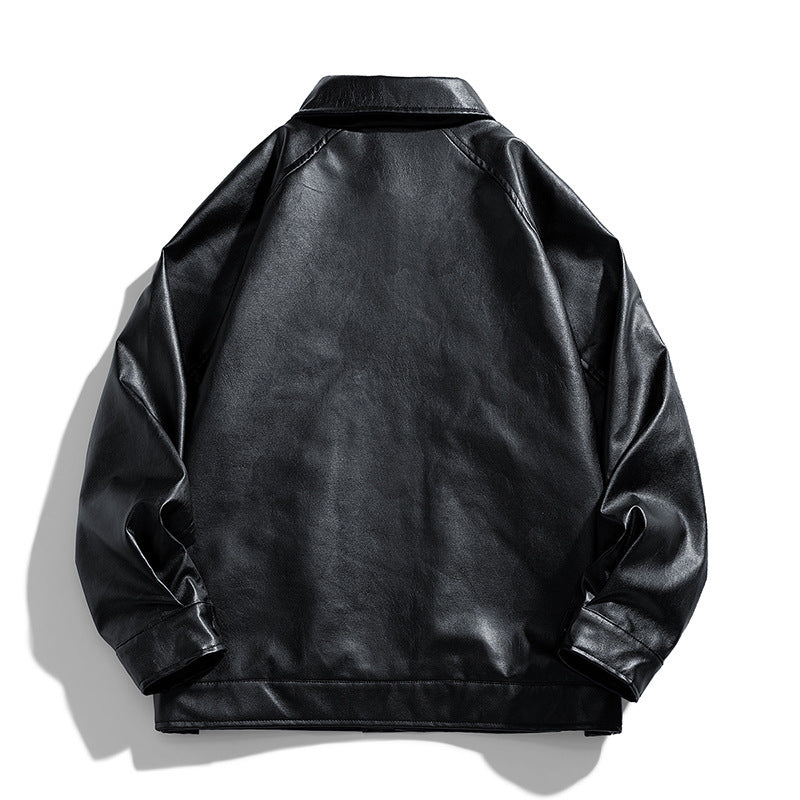 Green Signal Faux Leather Utility Jacket - RUN THE STREETS COLLABORATIVE