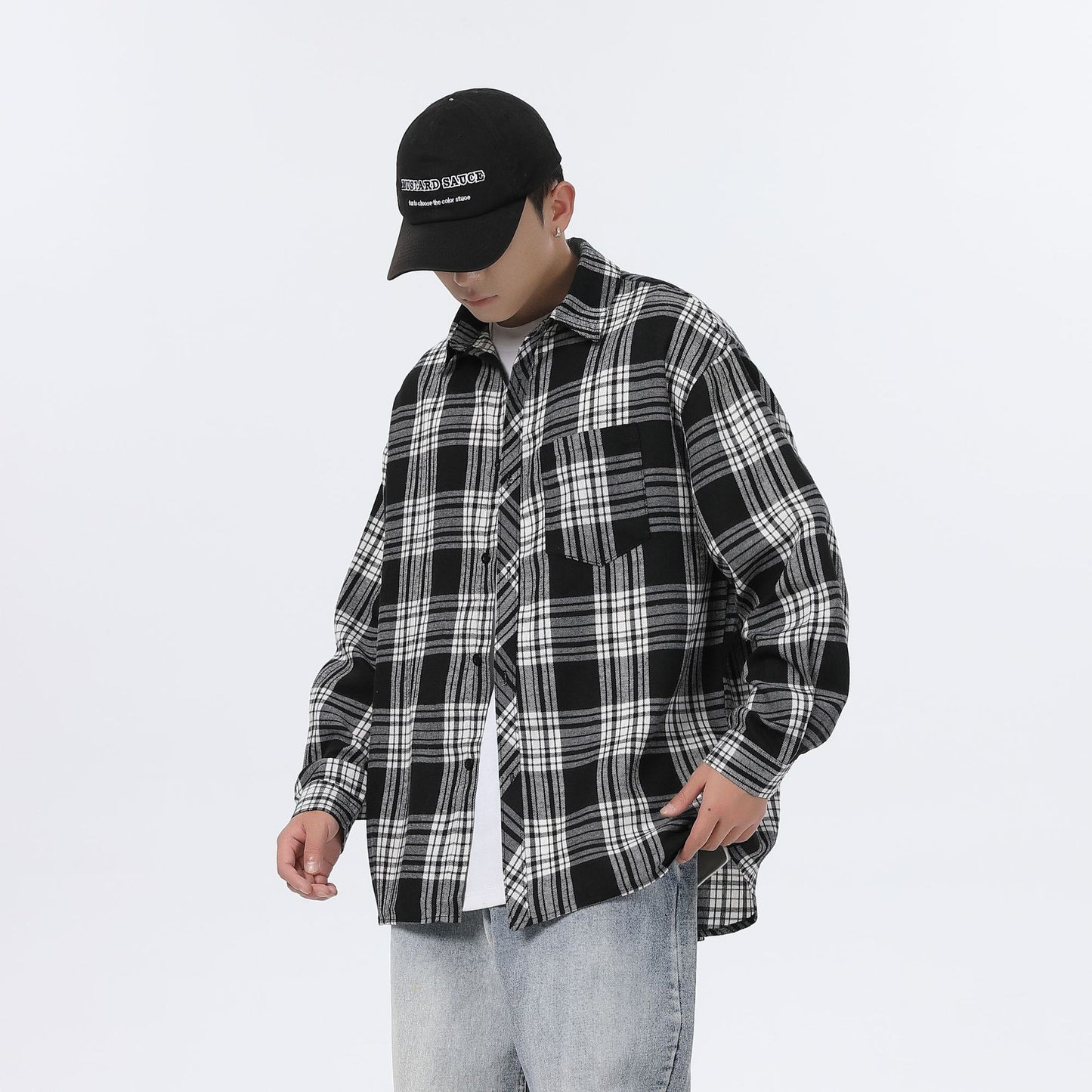 Brushed Plaid Flannel Overshirt