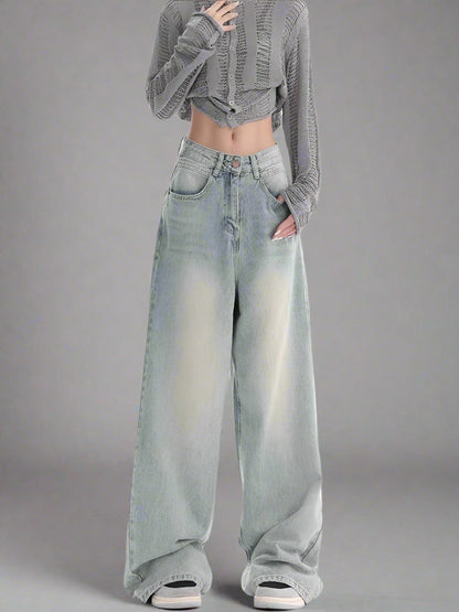 Retro Baggy Straight-Cut Jeans - RUN THE STREETS COLLABORATIVE