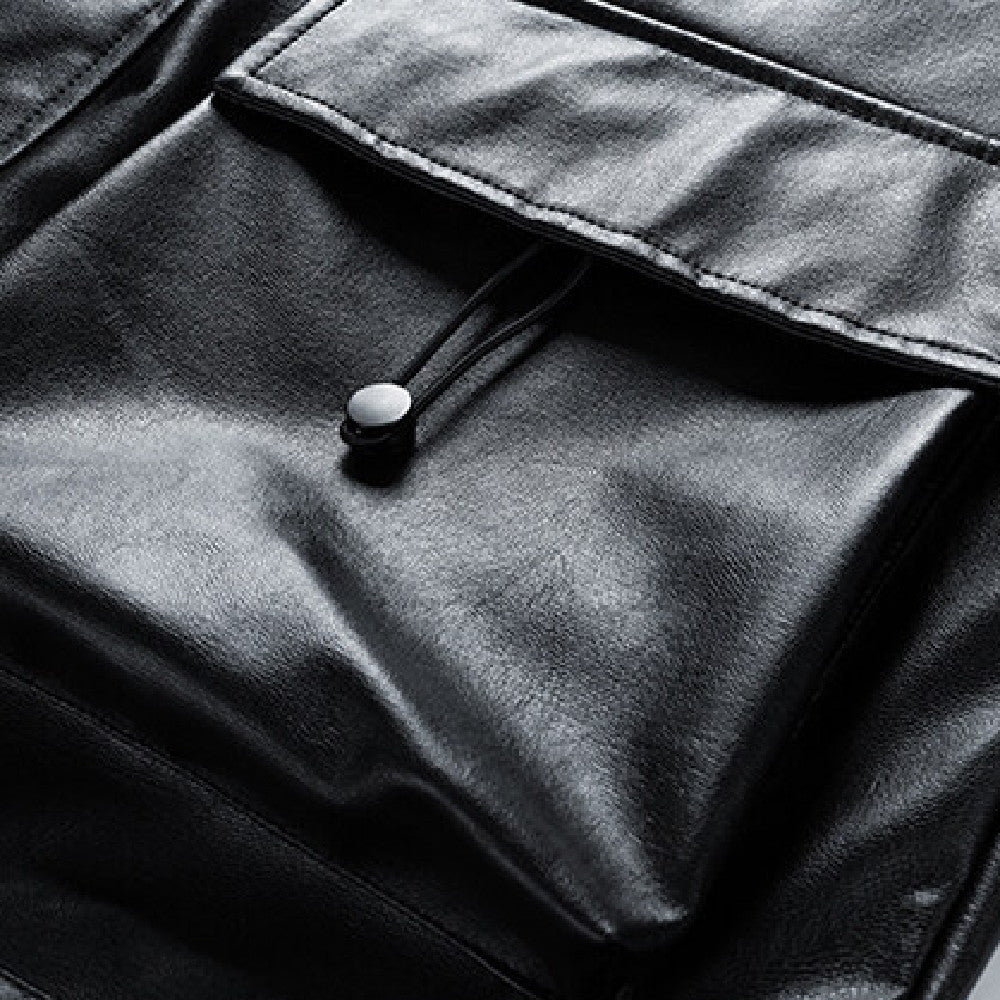 Green Signal Faux Leather Utility Jacket - RUN THE STREETS COLLABORATIVE