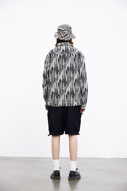 Painterly Striated Jacquard Overshirt