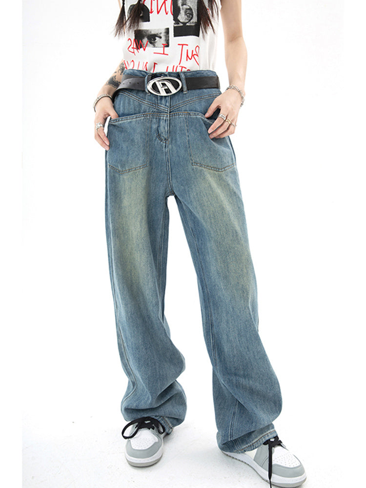 Distressed Retro Jeans - RUN THE STREETS COLLABORATIVE