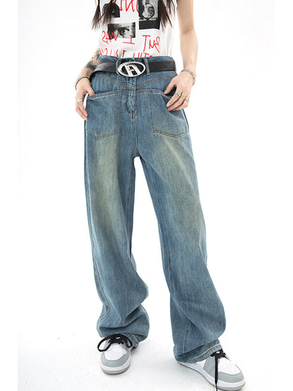 Distressed Retro Jeans - RUN THE STREETS COLLABORATIVE
