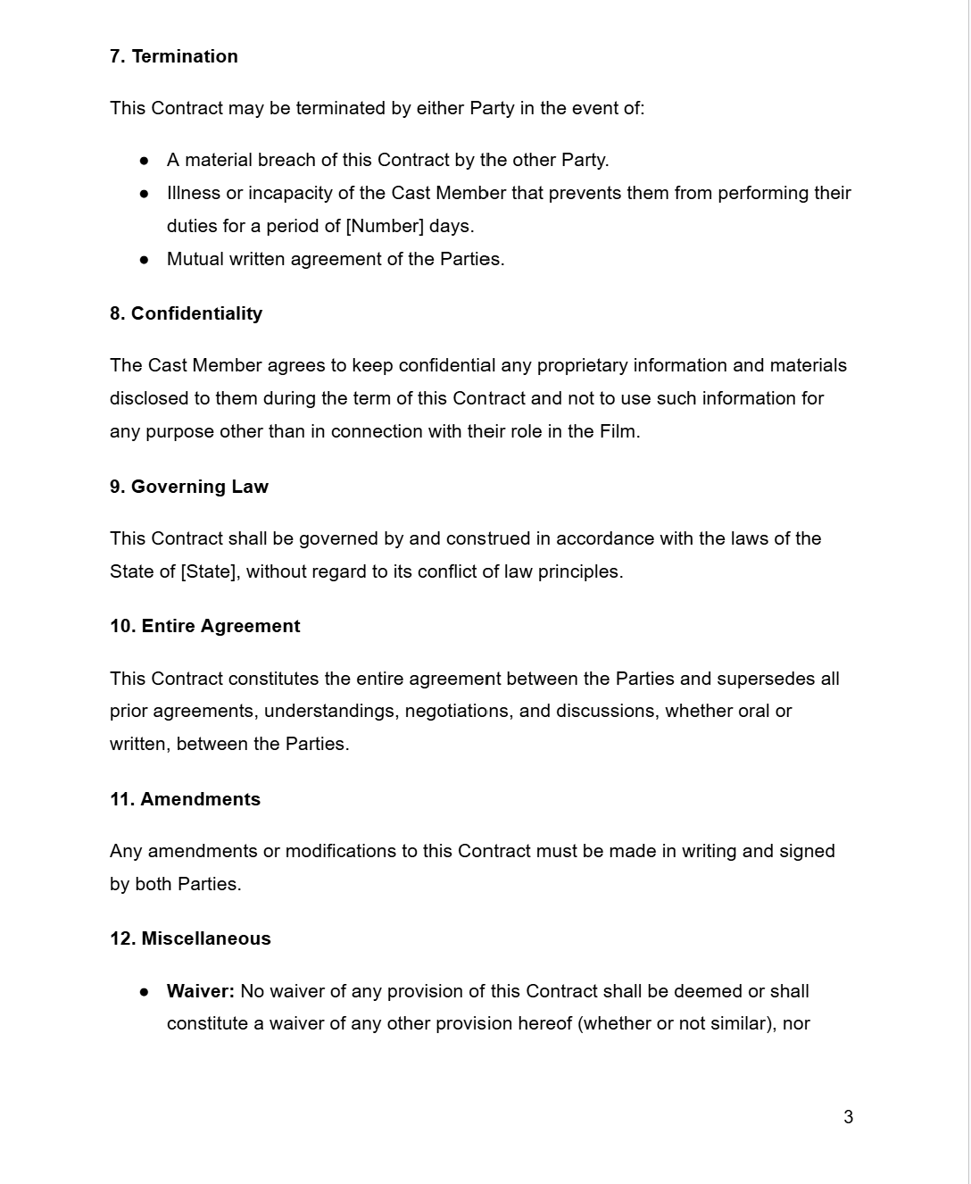 Film Cast Contract - RUN THE STREETS COLLABORATIVE