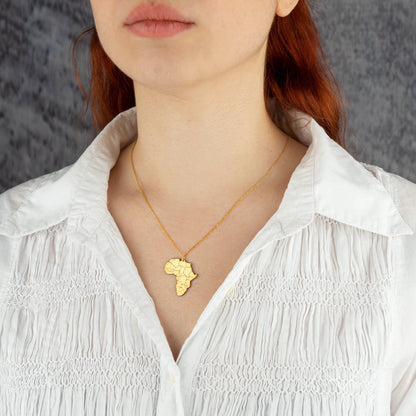 Africa Map Necklace - RUN THE STREETS COLLABORATIVE