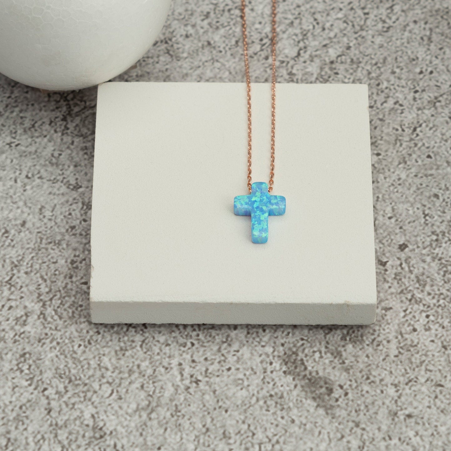 Opal Cross Necklace - RUN THE STREETS COLLABORATIVE