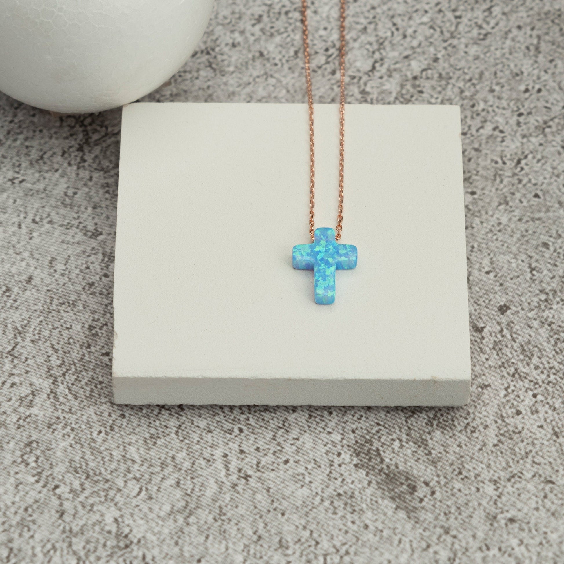 Opal Cross Necklace - RUN THE STREETS COLLABORATIVE