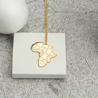 Africa Map Necklace - RUN THE STREETS COLLABORATIVE
