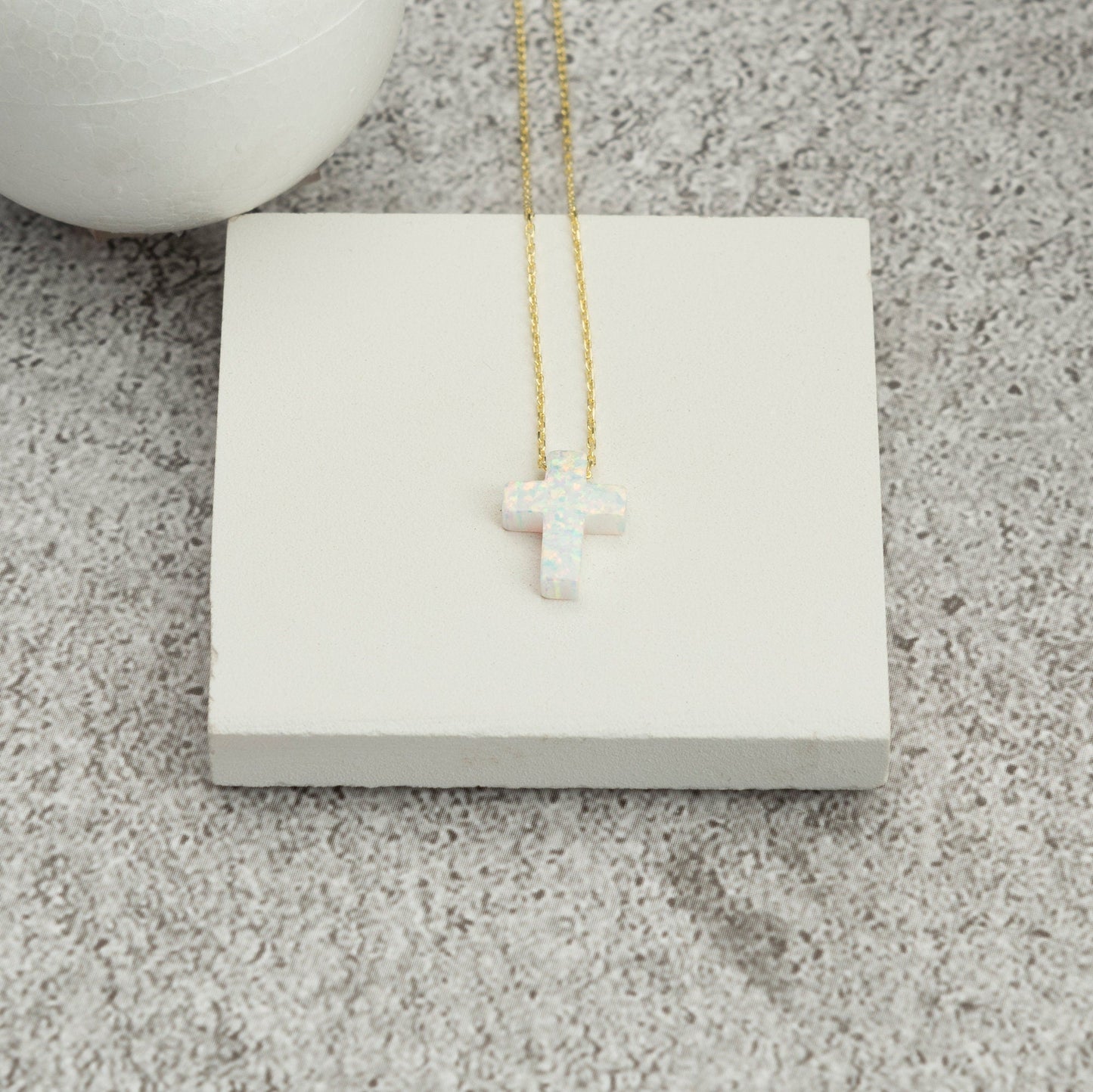 Opal Cross Necklace - RUN THE STREETS COLLABORATIVE