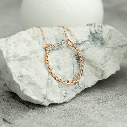 14k Gold Ring Holder Necklace Twisted Wire - RUN THE STREETS COLLABORATIVE