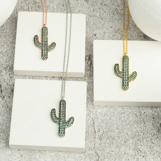 Cactus Necklace For Women Sterling Silver - RUN THE STREETS COLLABORATIVE