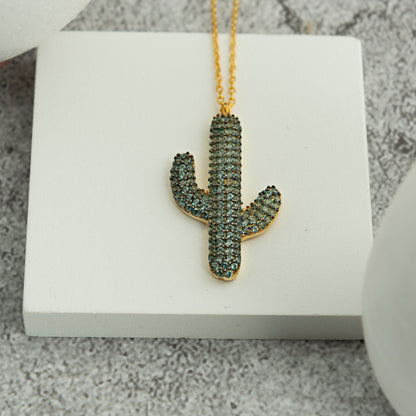 Cactus Necklace For Women Sterling Silver - RUN THE STREETS COLLABORATIVE