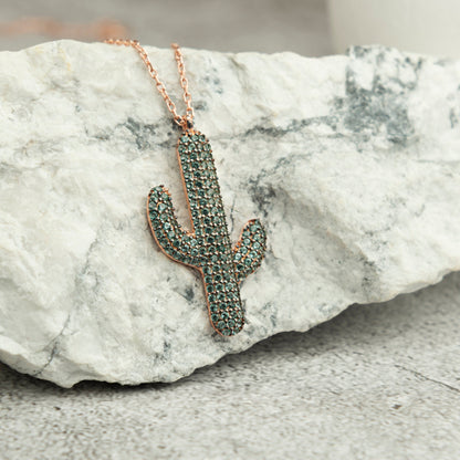 Cactus Necklace For Women Sterling Silver - RUN THE STREETS COLLABORATIVE