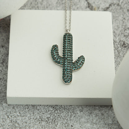 Cactus Necklace For Women Sterling Silver - RUN THE STREETS COLLABORATIVE