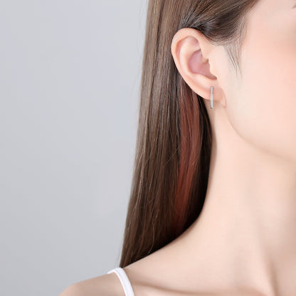 925 Sterling Silver Cubic Zirconia Mini Hoop Earrings - RUN THE STREETS COLLABORATIVE