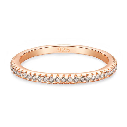 925 Sterling Silver Cubic Zirconia Wedding Band Eternity Ring - RUN THE STREETS COLLABORATIVE