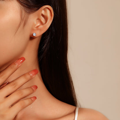 18K Gold Plated 925 Sterling Silver Moissanite Stud Earrings GRA-Certified - RUN THE STREETS COLLABORATIVE