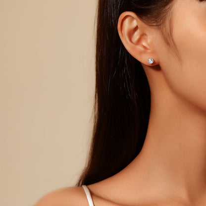 18K Gold Plated 925 Sterling Silver Moissanite Stud Earrings GRA-Certified - RUN THE STREETS COLLABORATIVE