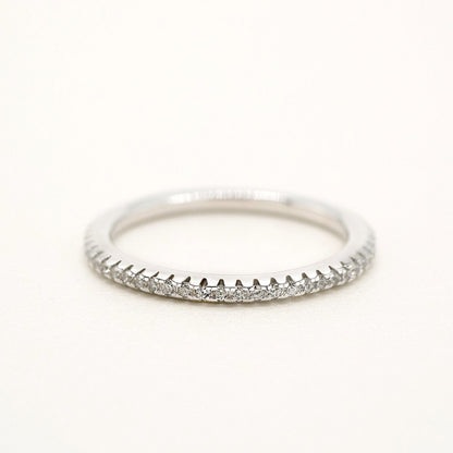 925 Sterling Silver Cubic Zirconia Wedding Band Eternity Ring - RUN THE STREETS COLLABORATIVE