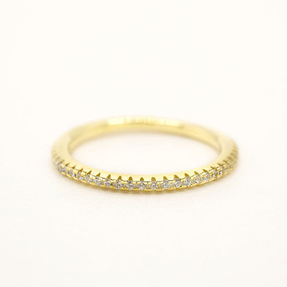 925 Sterling Silver Cubic Zirconia Wedding Band Eternity Ring - RUN THE STREETS COLLABORATIVE