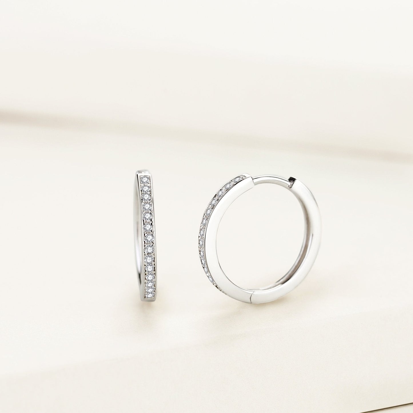 925 Sterling Silver Cubic Zirconia Mini Hoop Earrings - RUN THE STREETS COLLABORATIVE