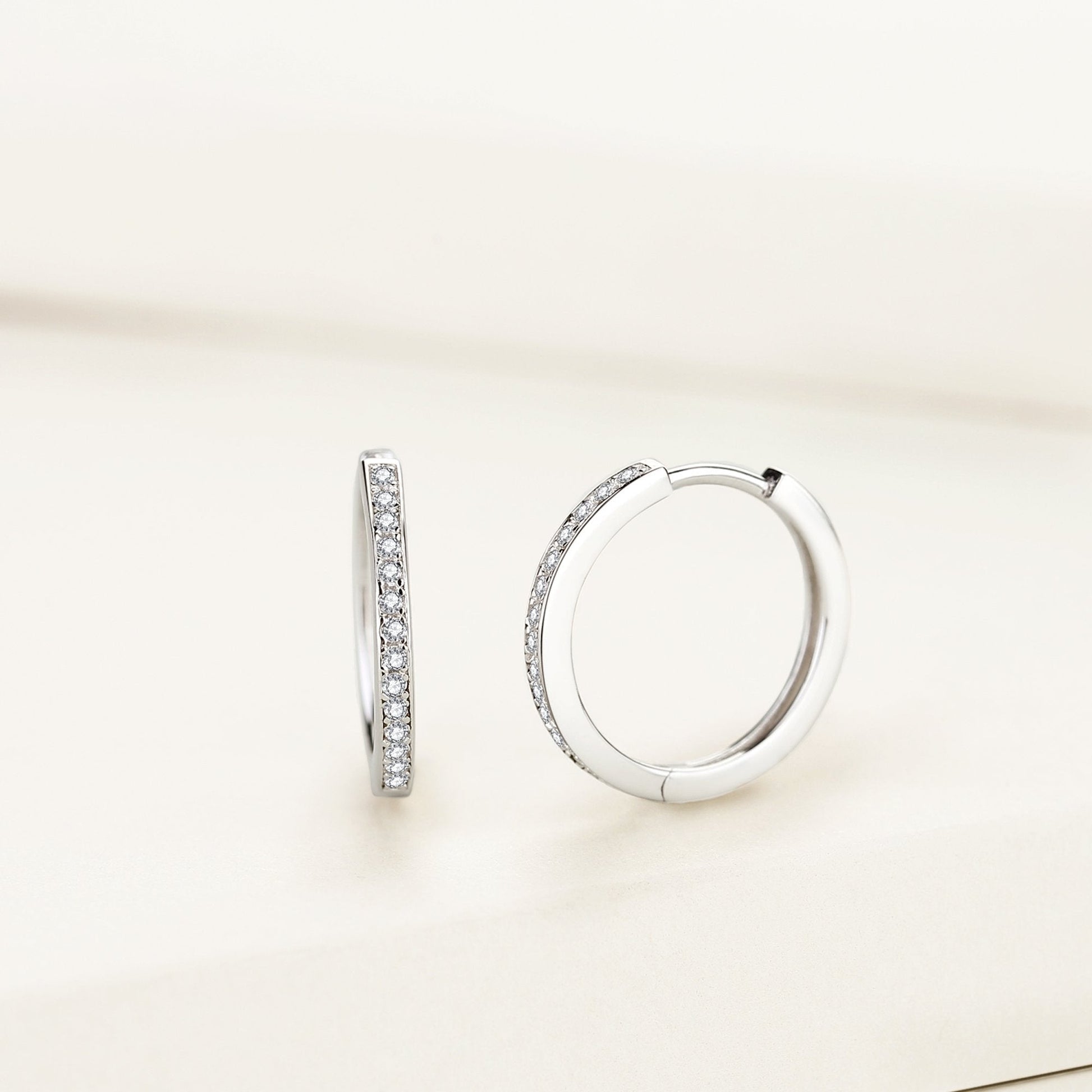 925 Sterling Silver Cubic Zirconia Mini Hoop Earrings - RUN THE STREETS COLLABORATIVE