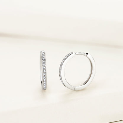 925 Sterling Silver Cubic Zirconia Mini Hoop Earrings - RUN THE STREETS COLLABORATIVE