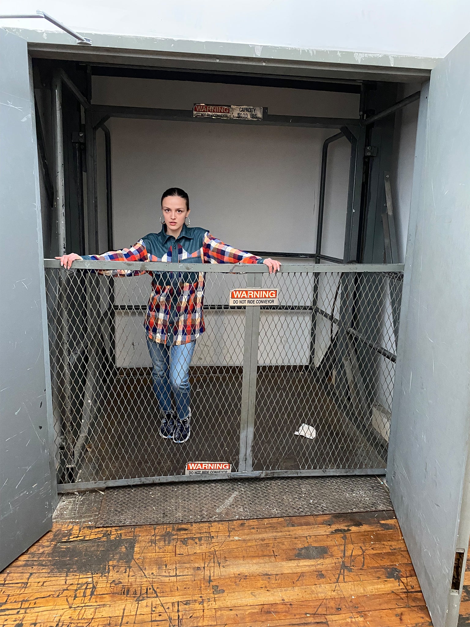 Western Shirt in Orange Checked Flannel and Denim - RUN THE STREETS COLLABORATIVE