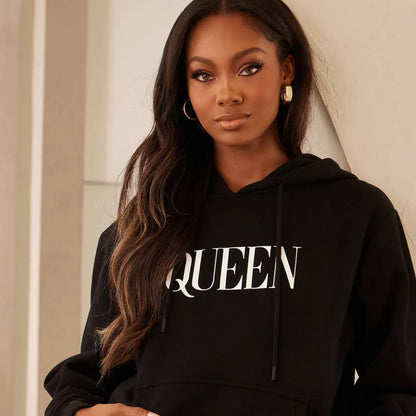 Oversized Black Queen Hoodie Custom Made by Passion of Essence - RUN THE STREETS COLLABORATIVE