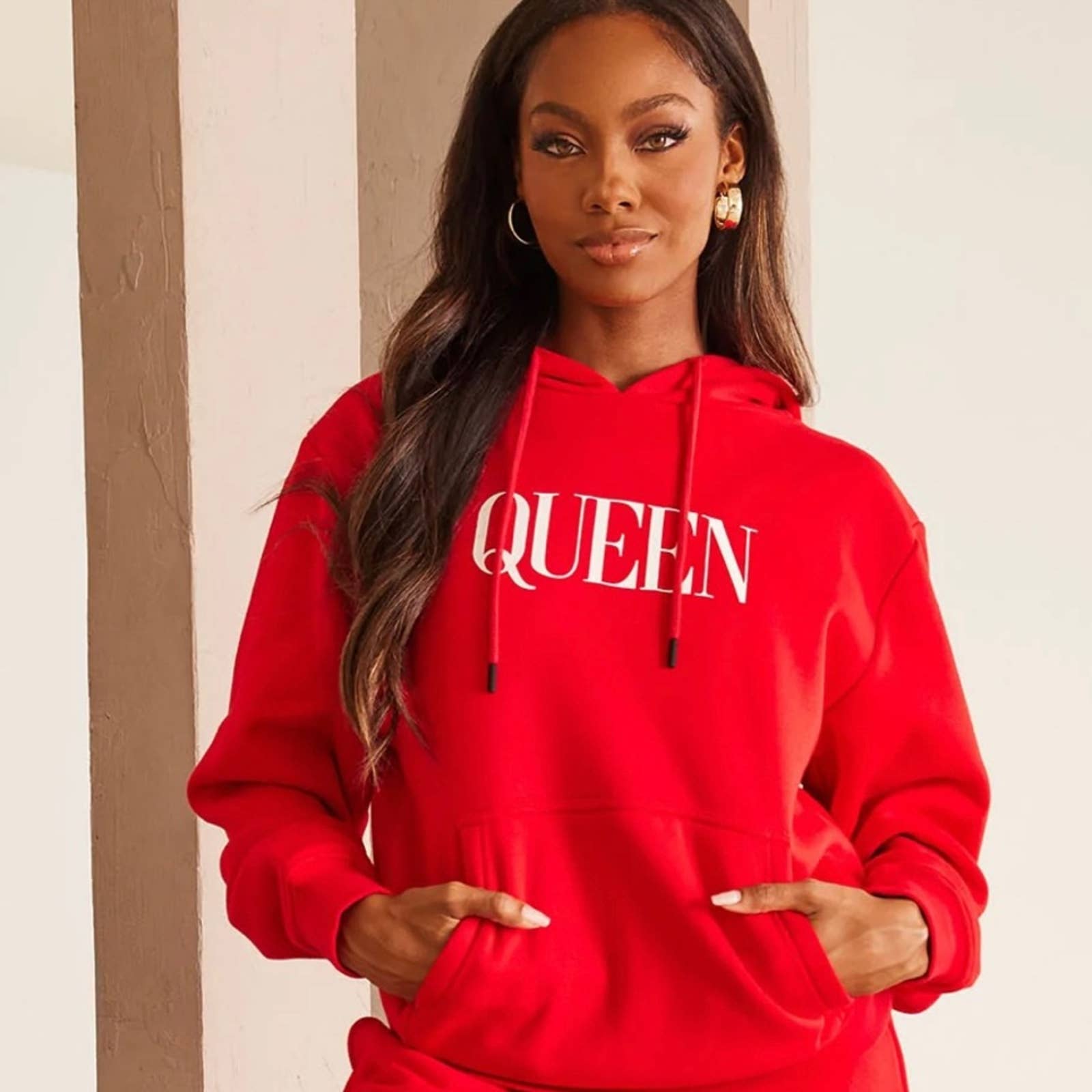 Oversized Red Queen Hoodie Custom Made by Passion of Essence - RUN THE STREETS COLLABORATIVE