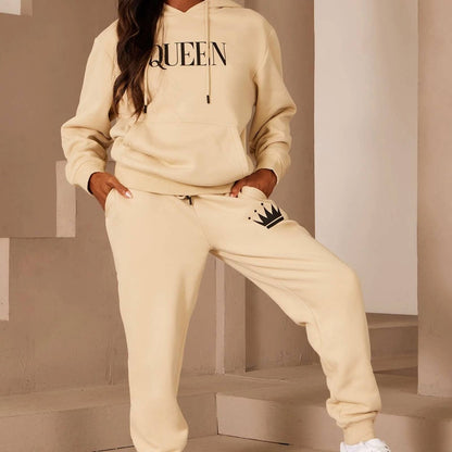 Oversized Tan Queen Hoodie Sweatshirt Custom Made by Passion of Essence - RUN THE STREETS COLLABORATIVE