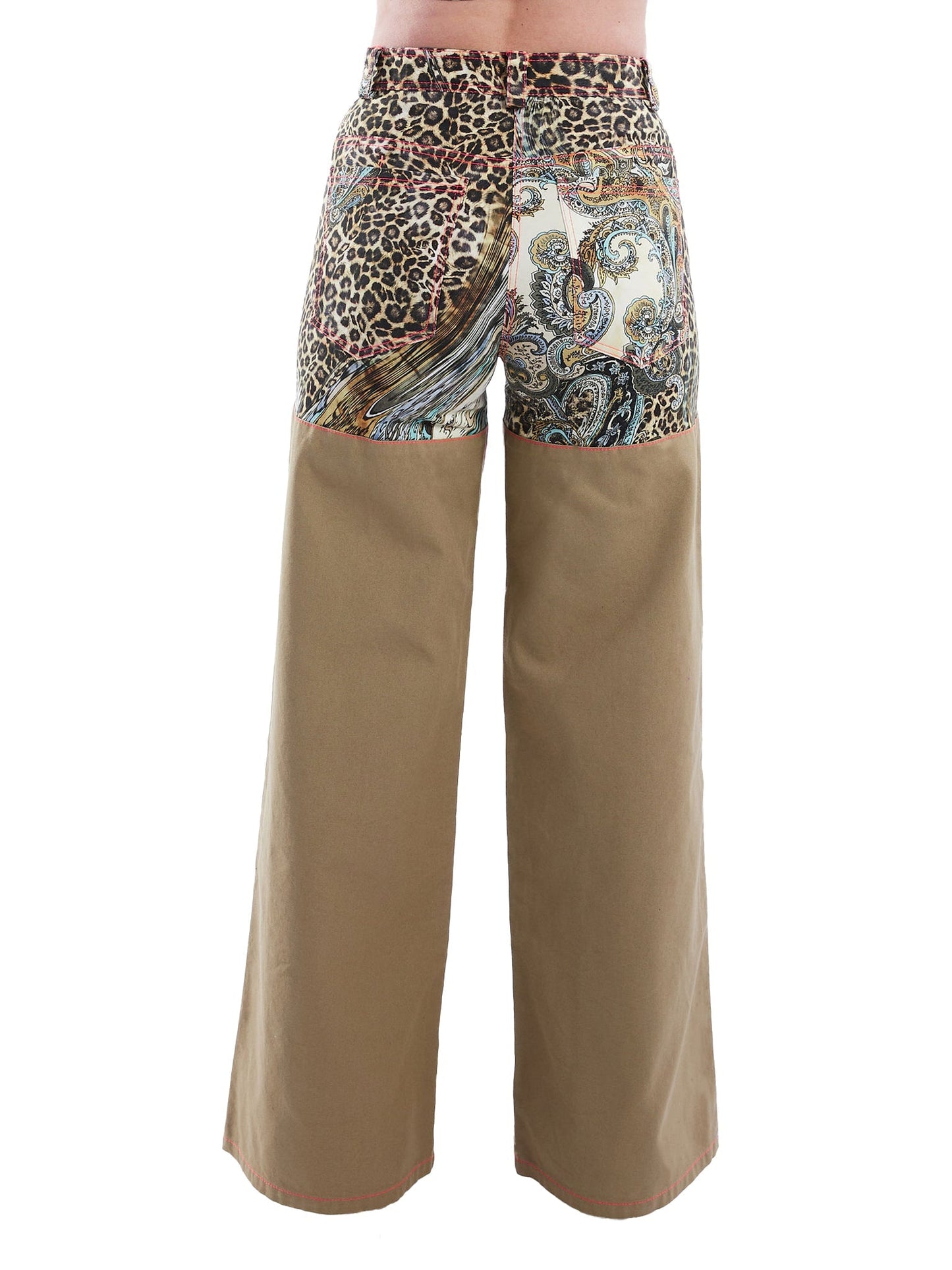 Wide Leg Pant in Tan and Leopard Paisley - RUN THE STREETS COLLABORATIVE