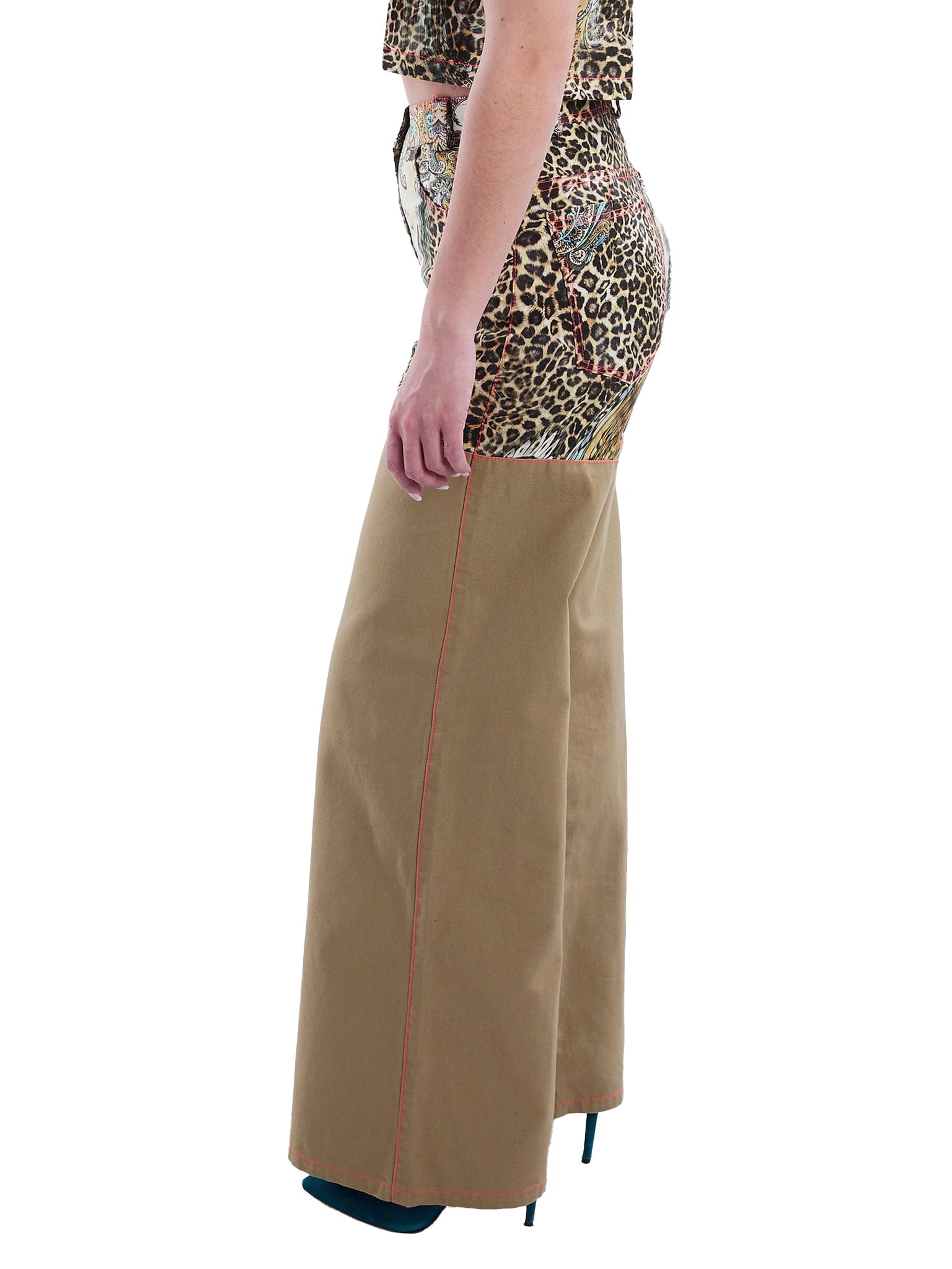 Wide Leg Pant in Tan and Leopard Paisley - RUN THE STREETS COLLABORATIVE