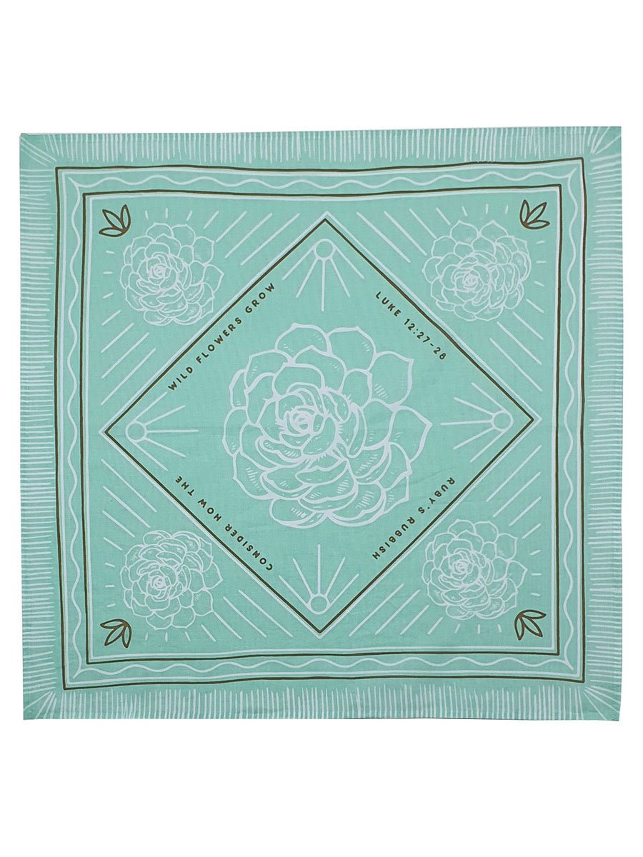 Wildflower Skies 003 | Light Blue Bandana | Ruby's Rubbish - RUN THE STREETS COLLABORATIVE