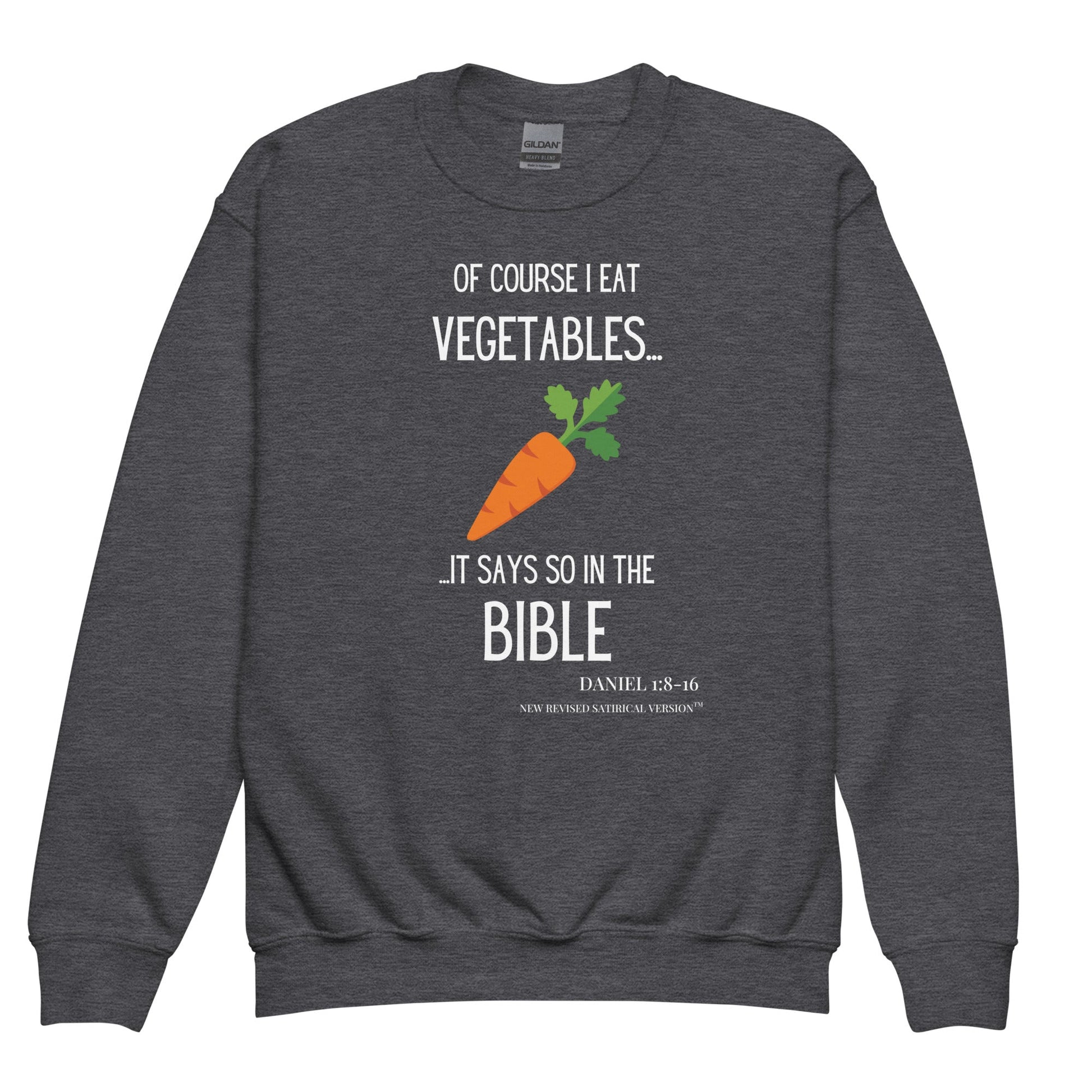 Youth Crewneck Sweatshirt | Biblical Vegetarian - RUN THE STREETS COLLABORATIVE